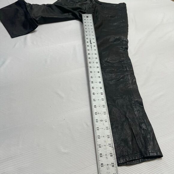 All Saints Mauritius Black 100% Leather Pants Size 29 Read Description - Picture 4 of 9